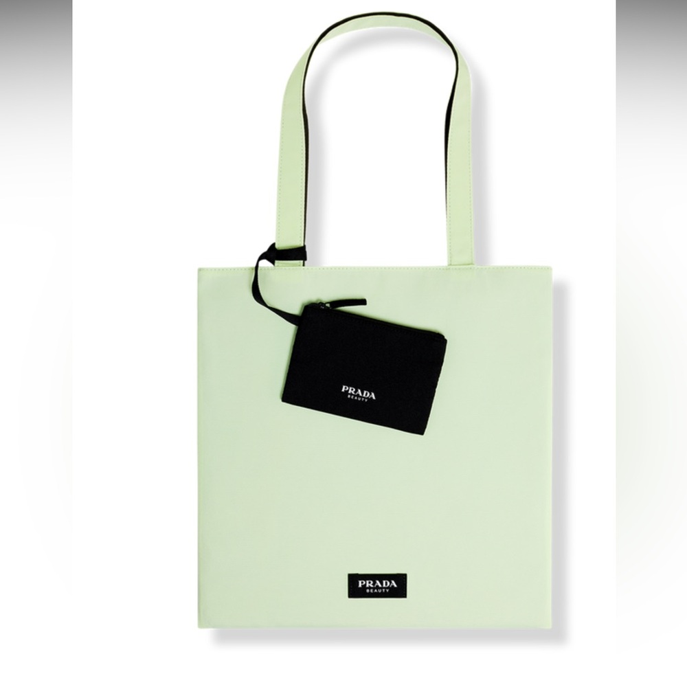 Prada Mint Green Tote with Black Pouch - Picture 3 of 3